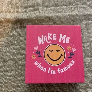 Pink Smiley Face Decorative Plaque